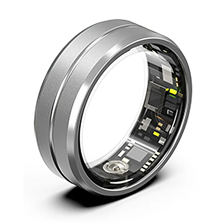 SR2 Smart Ring Multi-function Health Monitoring Fitness Tracker Finger Ring (No Charging Case) - Silver / No.9