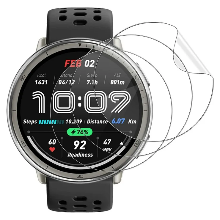 Natbok 5 Pezzi Vetro Temperato per Amazfit Active 2 Square Pellicola Prottetiva, Anti Graffio, Durezza 9H,Trasparente, Senza Bolle, Anti-Impronte Film per Amazfit Active 2 Square, Facile da Installare