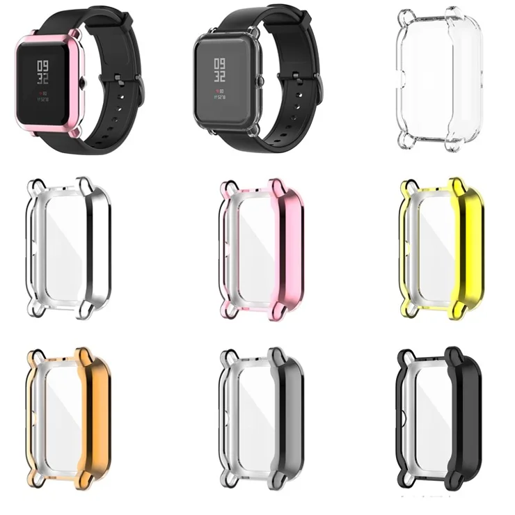 All-round Protective Electroplating TPU Shell Cover for Huami Amazfit Pop - Pink