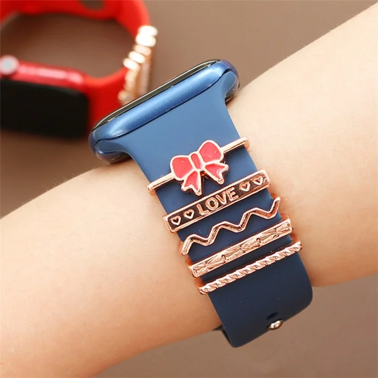 Universal Smart Watch Band Charms Metal Decorative Charms Loops Watch Strap Ornaments with Rhinestone (without Strap) - Style B