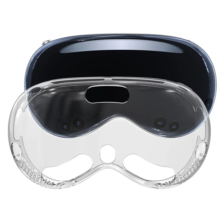For Apple Vision Pro Case Skin-Friendly TPU Protective Cover Shell VR Accessories - Transparent Black