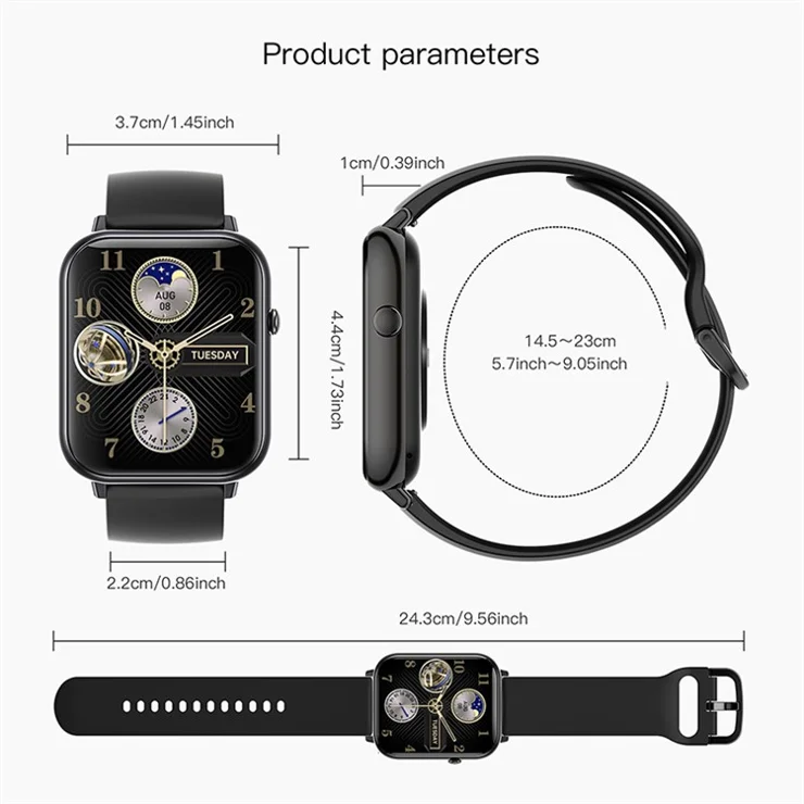 Q19 Pro Max Bluetooth-compatible Calling Smart Watch Heart Rate Sleep Monitoring Fitness Tracker Smart Bracelet - Purple