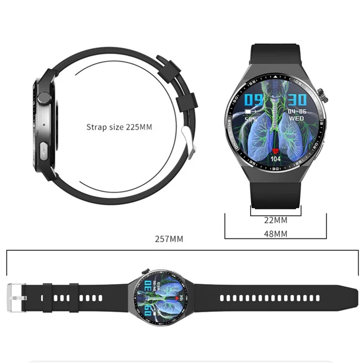 F800 Bluetooth-compatible Call Smart Watch Blood Oxygen ECG Monitor SOS Sports Bracelet, Silicone Strap - Grey