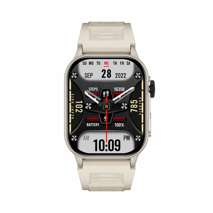 KM20 Bluetooth-compatible Calling Smart Watch Health Monitoring Music Control Outdoor Sports Watch - Khaki