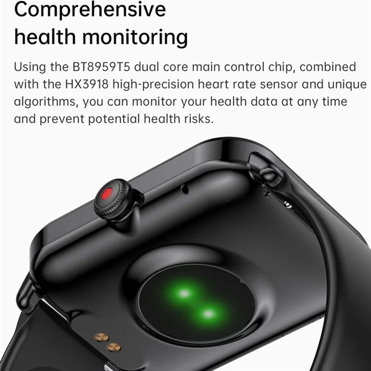 NY39 1.83-inch Smart Watch Bluetooth-compatible Calling Sleep Heart Rate Health Monitoring Waterproof Sport Watch - Black