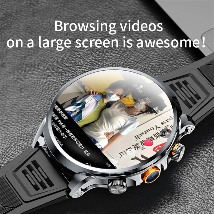 H18 3+32G 1.95" Large Screen Smart Watch 4G Network SIM Card Android 8.1 Health Monitoring Smart Watch - Silver