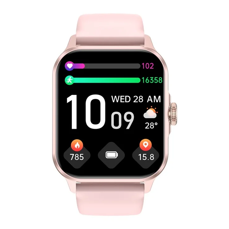 ZW36A 1.83-inch Touch Screen Smart Watch with Encoder Dafit App Health Monitoring Waterproof Sports Watch - Pink