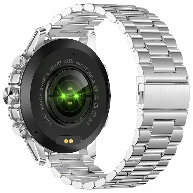 CF53 Smart Watch Bluetooth-compatible Call Smartwatch Fitness Tracker with LED Flashlight, Steel Strap - Silver