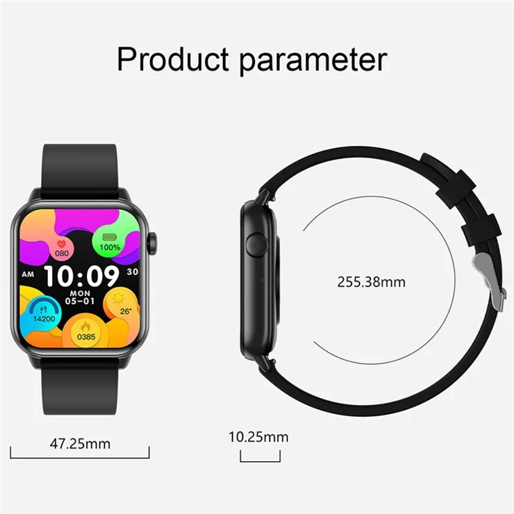 ZW64 1.85 Inch AMOLED Screen Smart Watch Health Monitor Bluetooth-compatible Calling Fitness Tracker - Gold