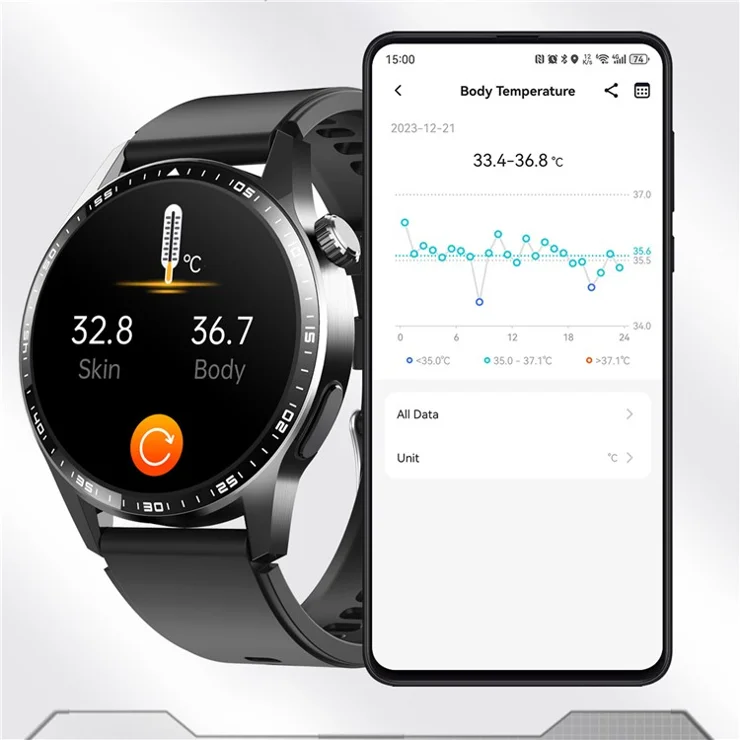 F60 1.55 Inch Round Screen Heart Rate Blood Oxygen Monitor SOS Alarm Sports Smart Watch with Silicone Strap - Grey