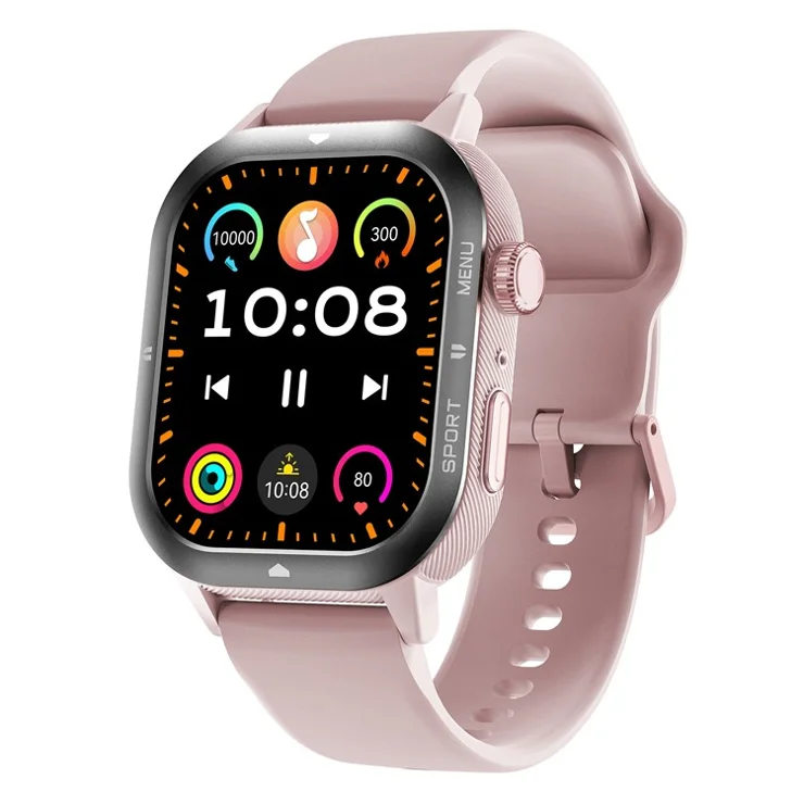 C30 Multifunction Smart Watch 1.95 Inch Large Screen 1ATM Waterproof Pedometer for Men Women Fitness Tracker - Pink