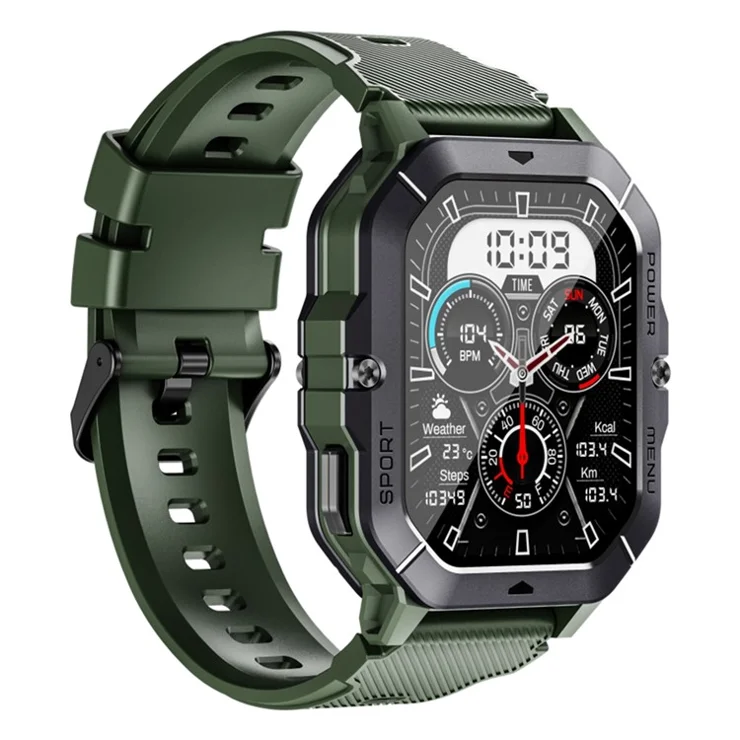 C28 2.02 Inch TFT Screen Outdoor Multifunction Sports Tracker Heart Rate Monitoring Smart Watch - Green