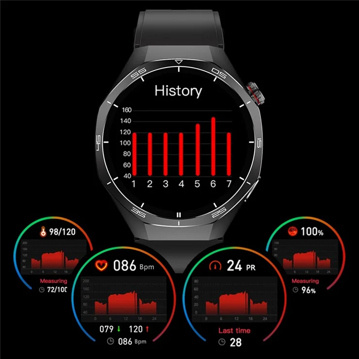 Bulk Purchasing GT5pro 1.43 Inch Smart Watch Bluetooth-compatible Calling Health Monitoring Fitness Tracker - Black / Silver