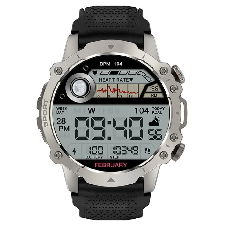 Bulk Purchasing RUN8 1.55 Inch Smart Watch Health Monitor Bluetooth-compatible Calling GPS Tracking Sports Watch - Silver+Black