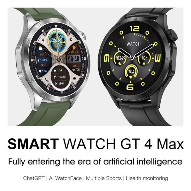 Bulk Purchasing GT4 MAX 1.5 Inch Smart Watch Health Monitor NFC GPS Fitness Tracker Wristwatch - Black