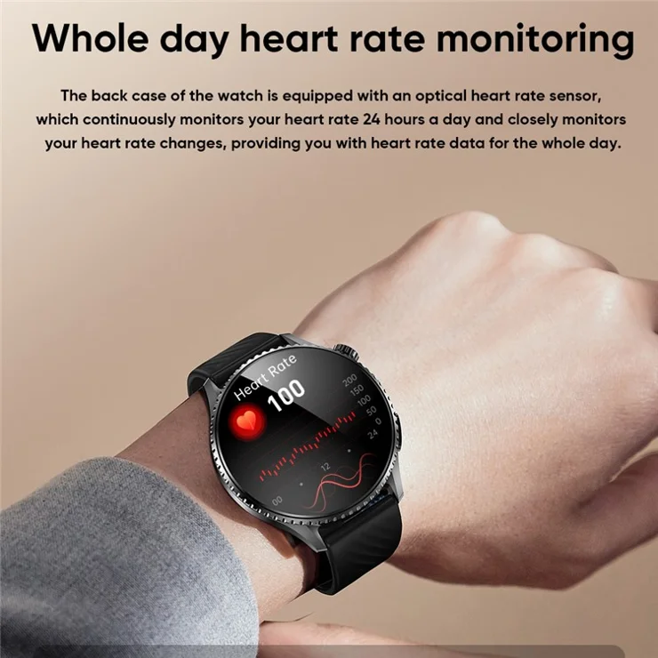 MT800 ECG Smart Watch 1.56 Inch AMOLED Curved Screen Bluetooth-Compatible Calling Heart Rate Monitor Watch - Silver