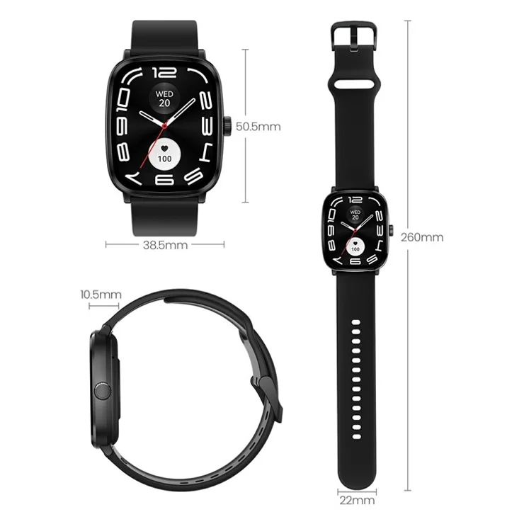 HAYLOU RS5 LS19 2.01 Inch AMOLED Screen Health Monitoring Smart Watch Bluetooth-Compatible Calling Fitness Tracker - Silver