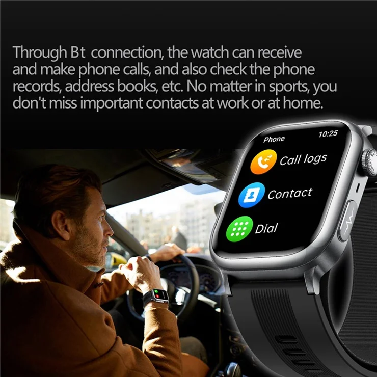 TK66 Smart Watch Blood Pressure ECG Health Monitor Bluetooth-Compatible Calling SOS Emergency Alert Watch - Blue