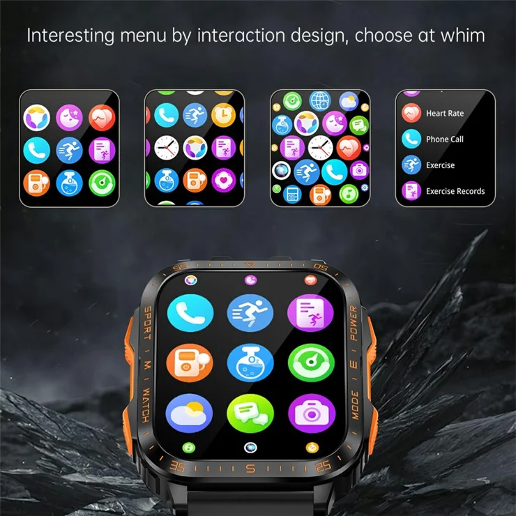 KT79 Inch Outdoor Rugged Smart Watch with Flashlight