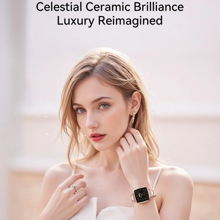 JOYROOM JR-FS1 1.7 Inch AMOLED Screen Smart Watch Bluetooth-Compatible Ceramic Watch-TVCMall.com