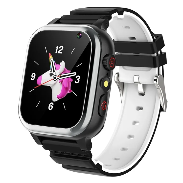 D02T 1.44 inch HD Touch Screen Smart Watch with 26 Mini Games Silicone Strap Electric Bracelet for Kids - Black