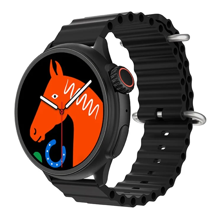HW3ULTRA MAX Sports Wristwatch 1.52-inch Round Screen Heart Rate Monitor NFC Smart Watch - Black