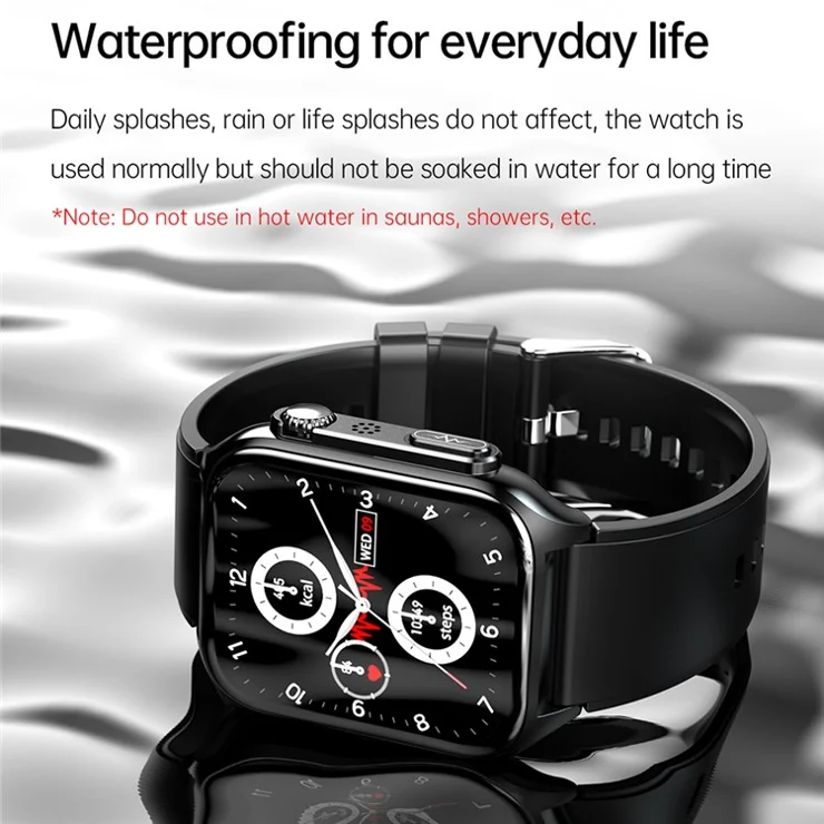 TK12 1.96" ECG + PPG Smart Watch Bluetooth-compatible Call Fitness Bracelet Support Multi-Exercise Mode - Brown / Leather Strap