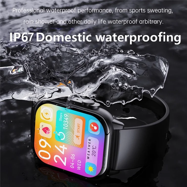 HK95 1.96-inch AMOLED Screen Smart Watch Health Monitoring Bluetooth-compatible Calling Smart Sports Watch - Champagne Gold