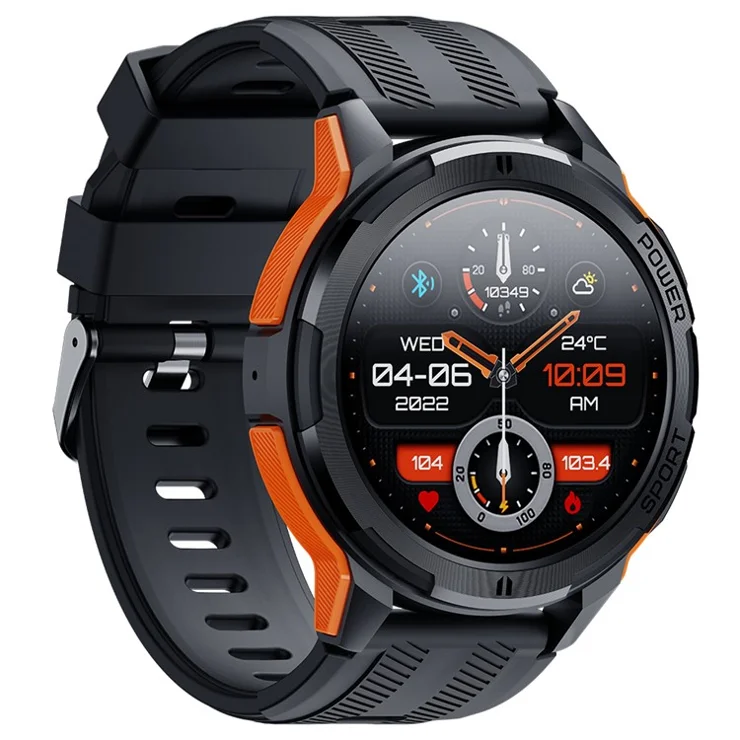 C25 1.43-inch AMOLED Screen Bluetooth-compatible Calling Smart Watch Heart Rate Sleep Monitoring Sports Watch - Orange