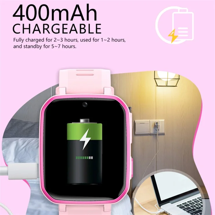 H9 Children Smart Watch Game Music Step Counting Dual Camera Rechargeable Kids Wrist Watch - Black
