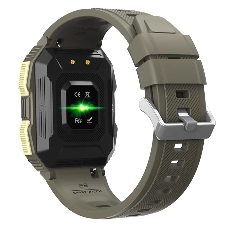 YK01 1.83-inch Outdoor Fitness Wristband Bluetooth-compatible Calling Health Monitor Smart Watch - Green