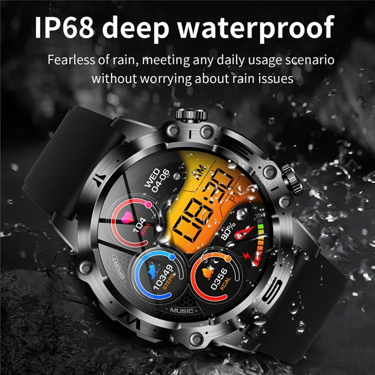 ET482 Sports Smart Watch 1.43" AMOLED Fitness Watch with Bluetooth-compatible Call, ECG, Leather Strap - Brown