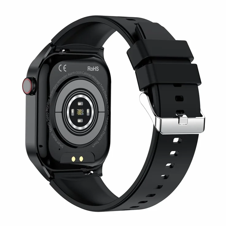 T98 AMOLED Screen Smart Watch Bluetooth-compatible Call Health Monitor Wrist Bracelet - Black