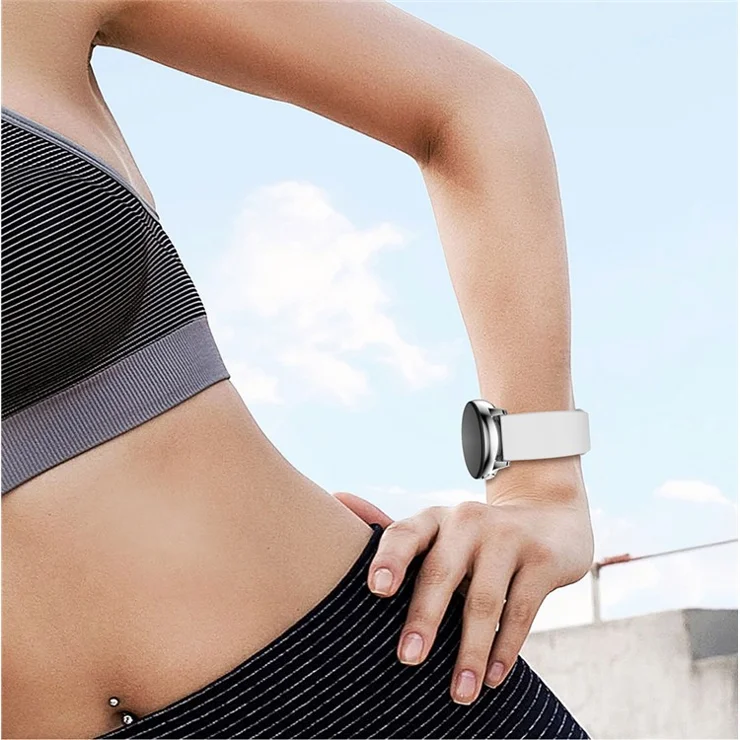 20mm Silicone Watchband Strap for Samsung Galaxy Watch 42mm, Solid Color Adjustable Watch Wrist Band - White