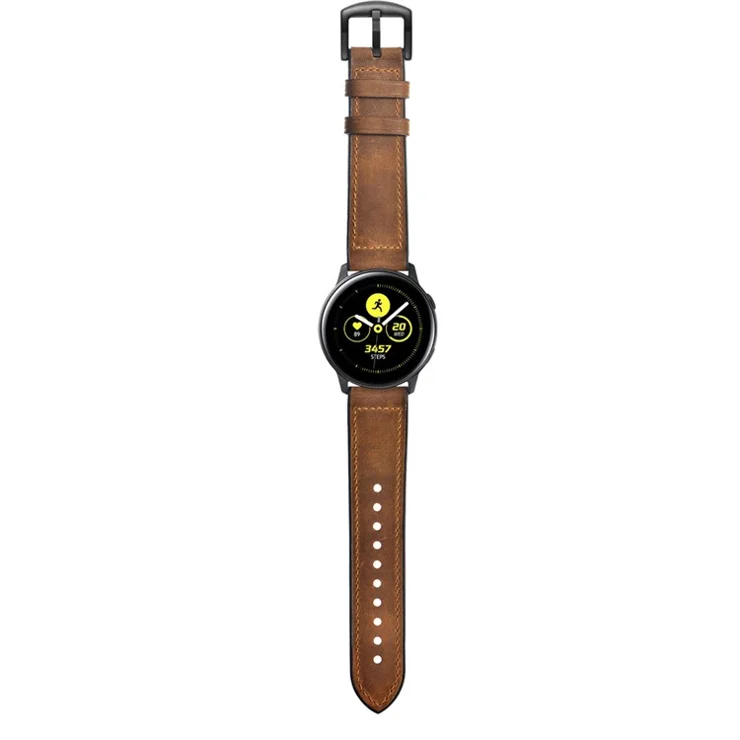 20mm Genuine Leather Coated Silicone Smart Watch Band for Garmin Vivoactive 3/Vivomove HR