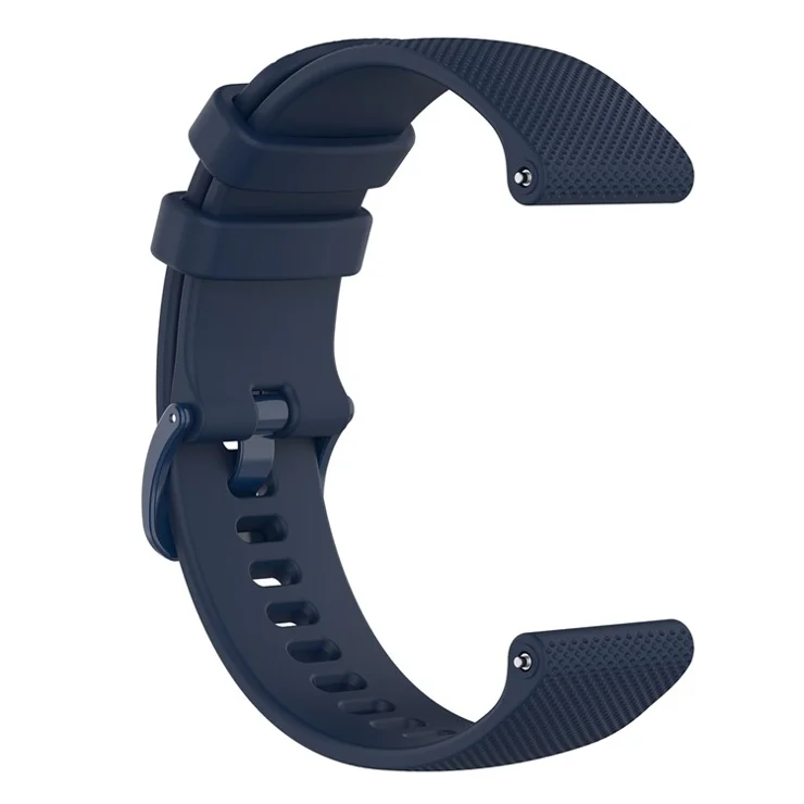 18mm Grid Texture Silicone Watch Band 18mm for Garmin vivomove 3S/vivoactive 4S/Forerunner 255S - Dark Blue