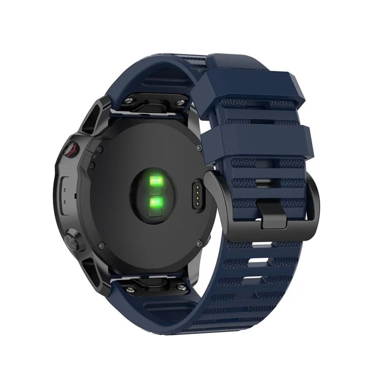 Rubber Smart Watch Band Replacement Strap [26mm Width] for Garmin Fenix 7X/Fenix 6x/5x - Dark Blue