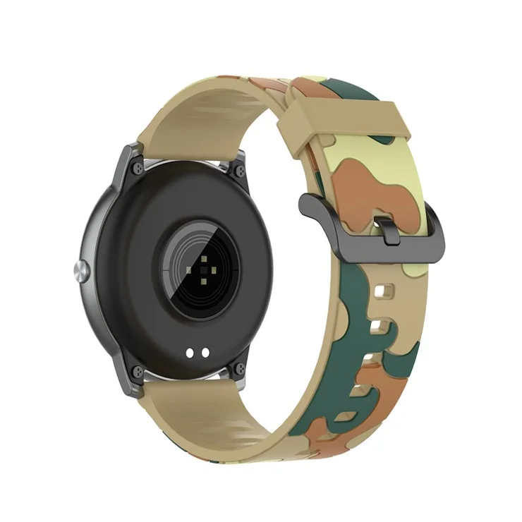 22mm Camouflage Epoxy Smart Watch Band for Xiaomi Haylou Solar LS05 - Camouflage Khaki