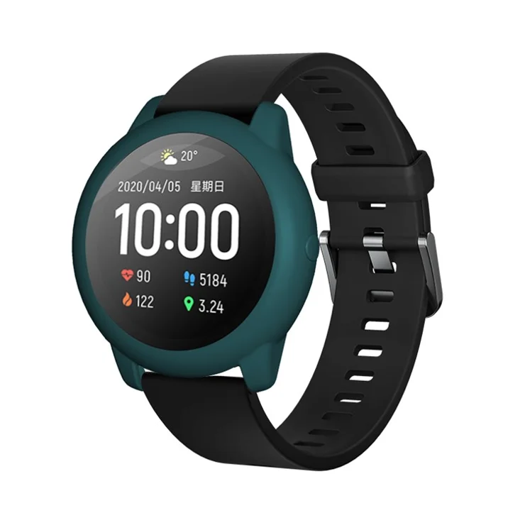 Silicone Cover Smart Watch Protective Case for Xiaomi Haylou Solar LS05 - Midnight Green