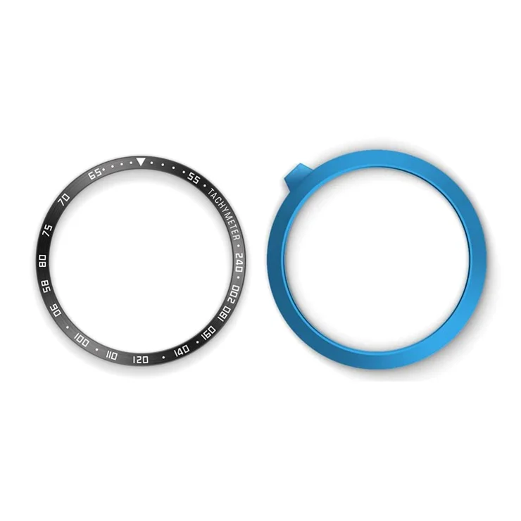 Anti Scratch Metal Smartwatch Dial Bezel Ring [E Type] for Samsung Galaxy Watch3 45mm - Black/White Letters