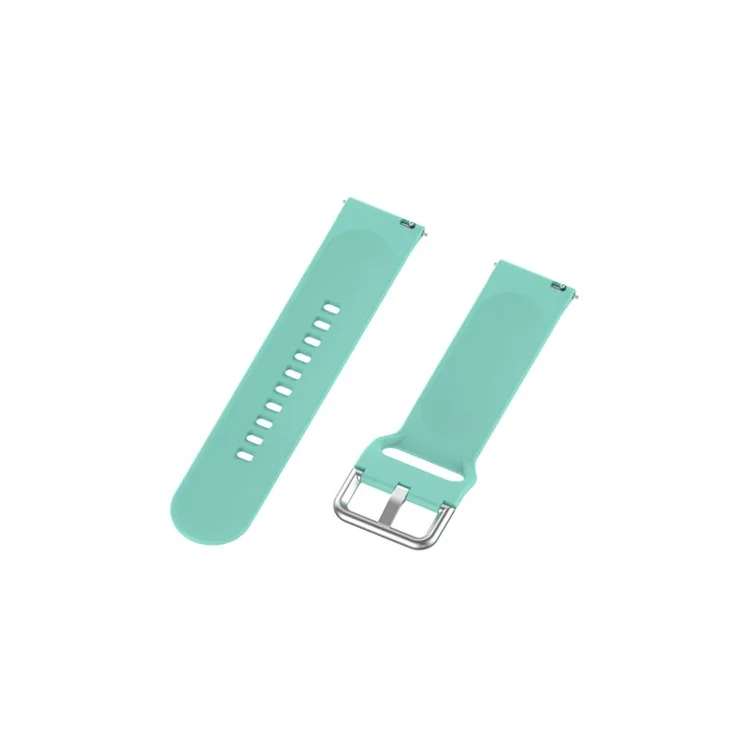 22mm Silicone Watch Strap Silver Buckle [Large Size] for Huawei Watch GT 2 Pro - Cyan