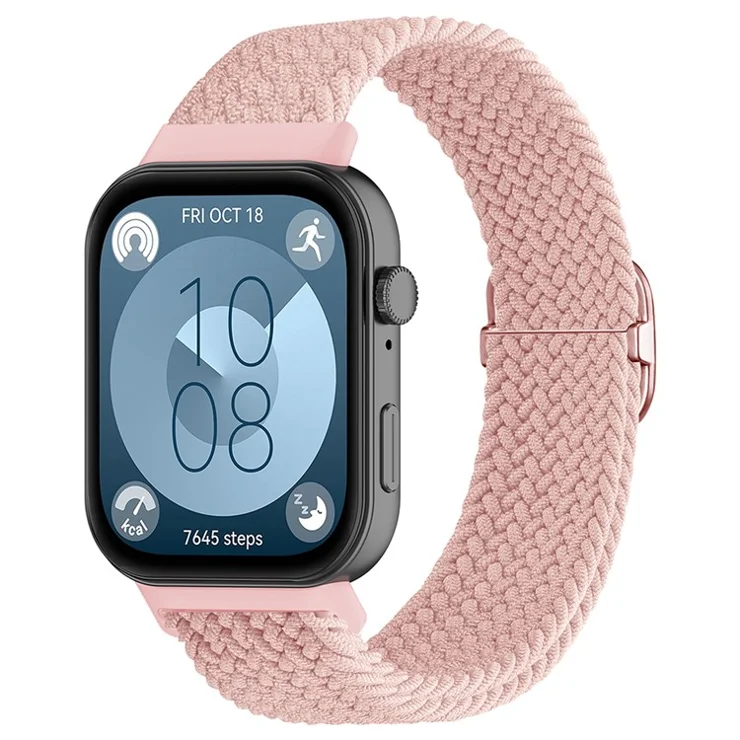 For Huawei Watch Fit 3 Adjustable Nylon Braided Watch Band Woven Style Wrist Strap - Style B