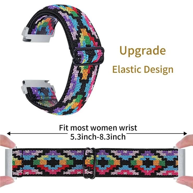 For Garmin Vivomove 3 / GarminMove 3 20mm Elastic Jacquard Fabric Watch Strap Replacement - 14