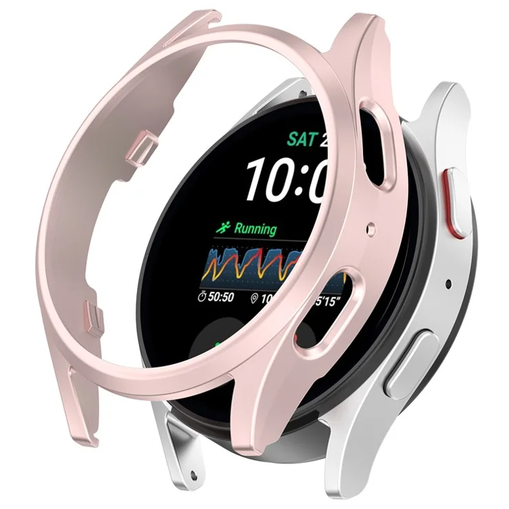 For Samsung Galaxy Watch7 44mm Anti-Collision PC Watch Case Hollow Protective Frame - Pink