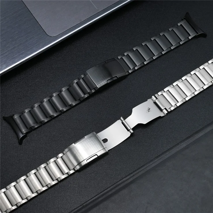 For Samsung Galaxy Watch Ultra 47mm Replacement Band 3-Bead Titanium Alloy Watch Strap - Black
