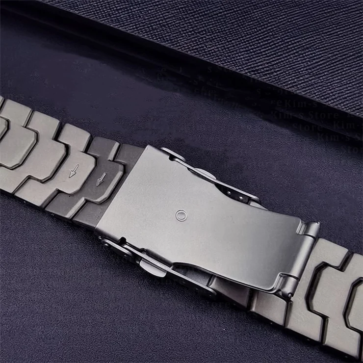For Samsung Galaxy Watch Ultra 47mm Titanium Alloy Strap Replacement Watch Band with Safety Buckle - Black