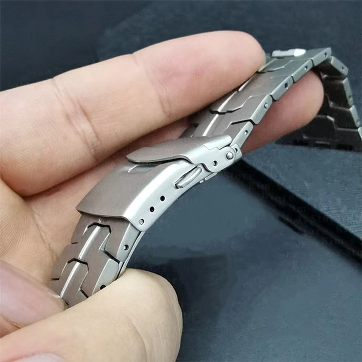 For Samsung Galaxy Watch Ultra 47mm Titanium Alloy Strap Replacement Watch Band with Safety Buckle - Black
