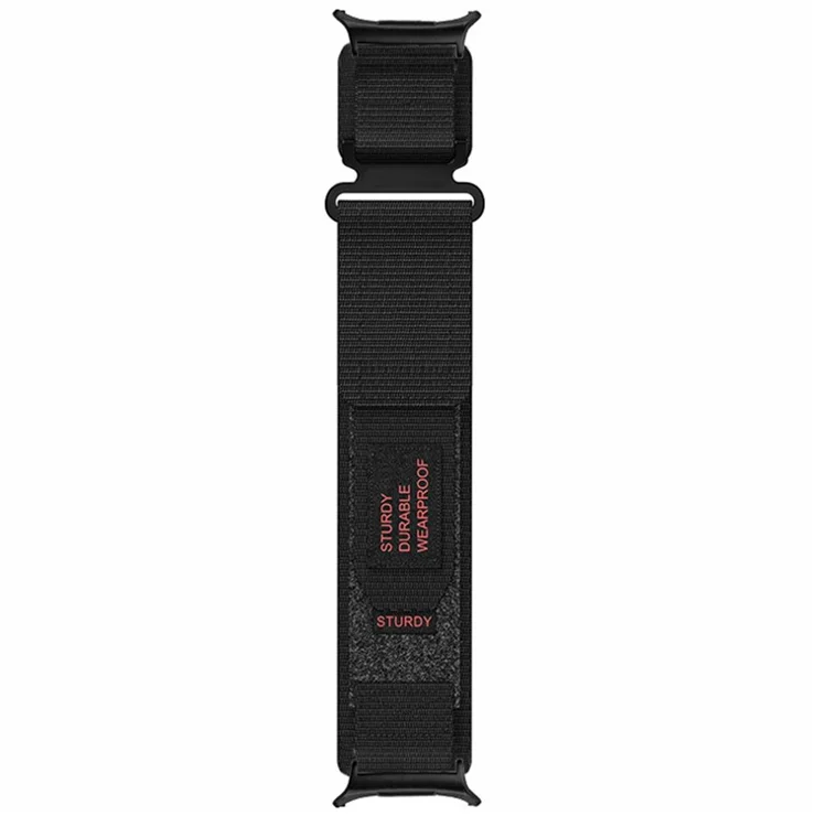 For Samsung Galaxy Watch Ultra 47mm Wrist Strap Magic Tape Nylon Watch Band - Black