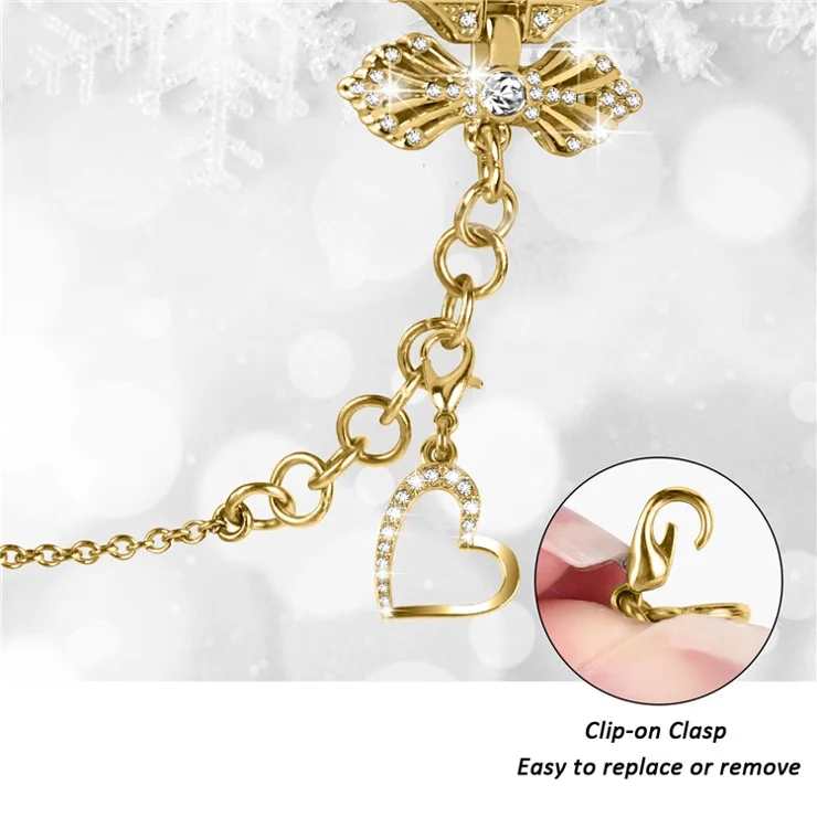 For Samsung Galaxy Watch FE 40mm Smartwatch Strap Metal Charm Wristband Bracelet - Gold