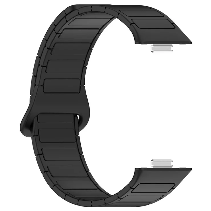For Huawei Watch Fit 3 Dual Color Replacement Band Magnetic Silicone Watch Strap - Black